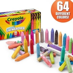 Crayola Ultimate Washable Chalk (64ct),Sidewalk Chalk,Anti-Roll Sticks, Nontoxic